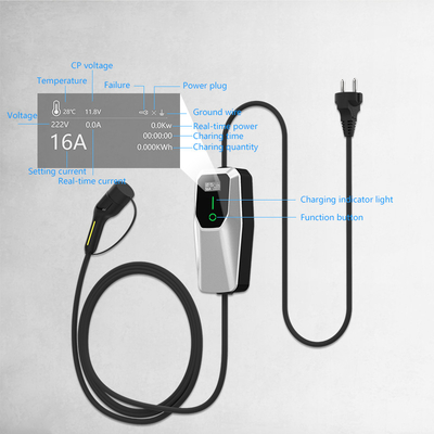3.5kW 7kW 11kW Ev-Ladegerät Portable Ladestelle IP65 wasserdicht