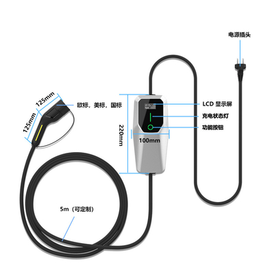 3.5kW Ac Typ 2 Ev-Ladegerät für den Außenbereich für den Haushalt 1 2 EV-Ladegerät für die Wohnung für die Wand CE FCC