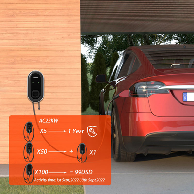 22kW 3-Phase Plug-in Schnellladestation GB/T OCPP Wandbox EV Ladestation für Elektroautos