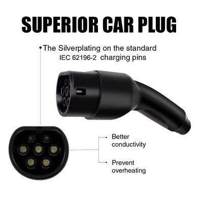 5 m universelles Ladekabel für Elektrofahrzeuge 16A-32A Typ 1 bis Typ 2 EV-Ladekabel
