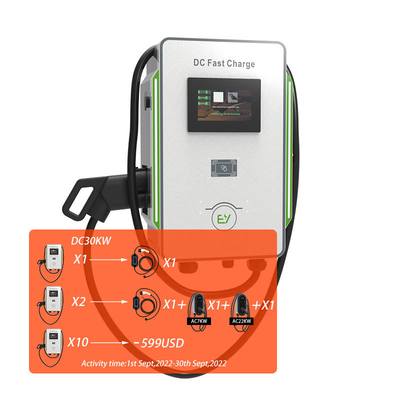 Gleichstrom-Wallbox-Ladegerät 30kW 40kW Autos CCS 40A Fast EV-Ladegerät 600V Netzfrequenz 50Hz