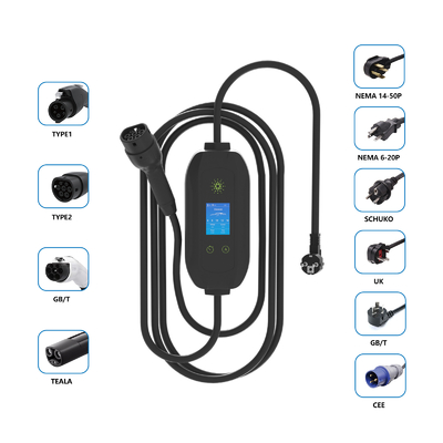 3.5kw 16A Home Electric mit Bildschirmreservierung Gbt Portable EV-Ladegerät für leicht aufladbare Elektrofahrzeuge