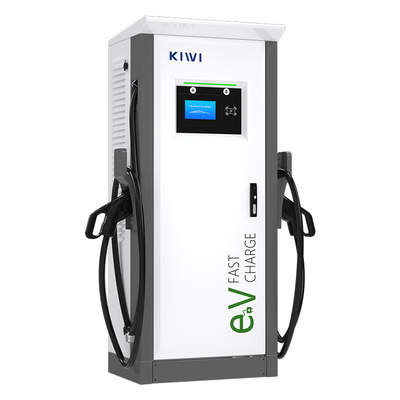 60kW ~ 150kW Gleichstrom-EV-Ladestation Doppelladegerät Fußboden montiert Gleichstrom-Schnellladestation für Elektroautos